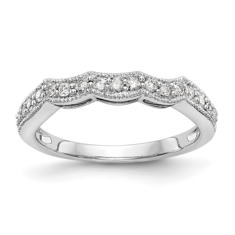 14K White Gold True Origin 1/4 Carat Lab Grown Diamond Vs D E F Wedding Band
