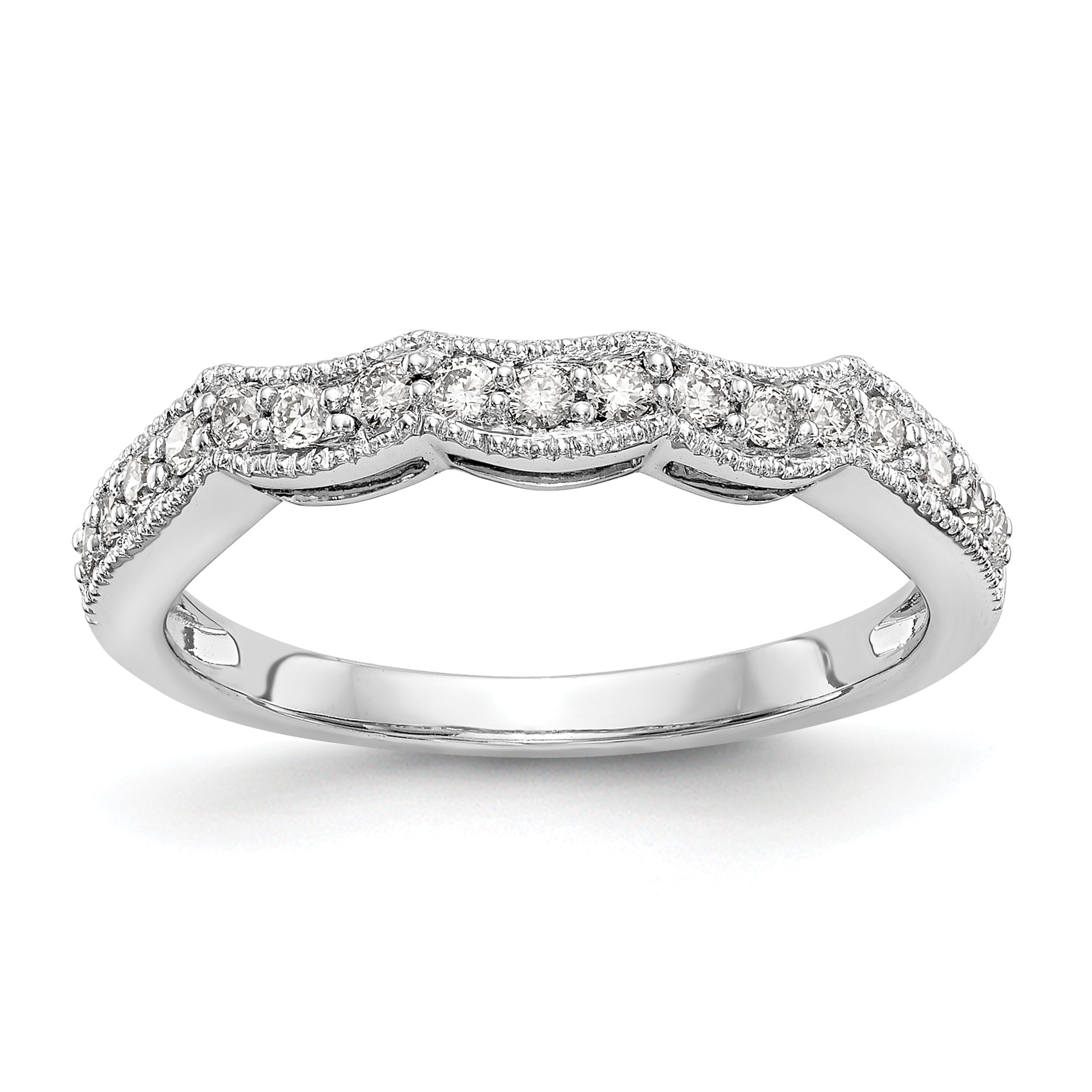 14K White Gold True Origin 1/4 Carat Lab Grown Diamond Vs D E F Wedding Band