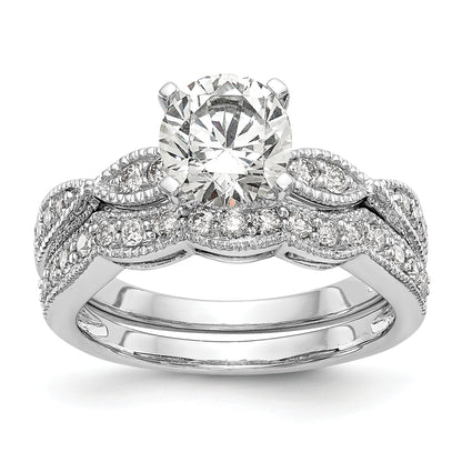 14K White Gold True Origin 1/6 Carat Lab Grown Diamond Vs D E F Semi Mount Round Engagement Ring