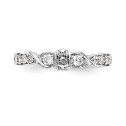14K White Gold Lab Grown Diamond VS/SI FGH Peg Set Semi-mount Engagement Ring