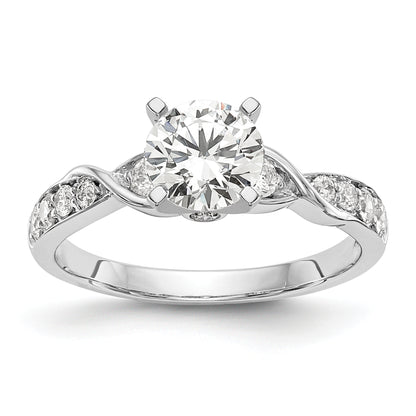 14K White Gold Lab Grown Diamond VS/SI FGH Peg Set Semi-mount Engagement Ring