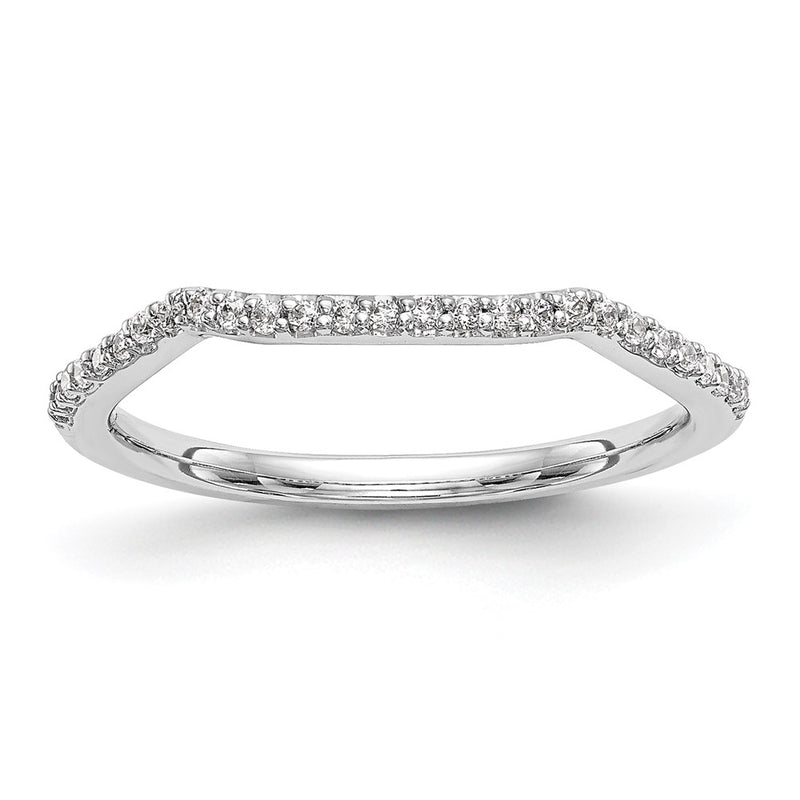 14k White Gold Real Diamond Wedding Band