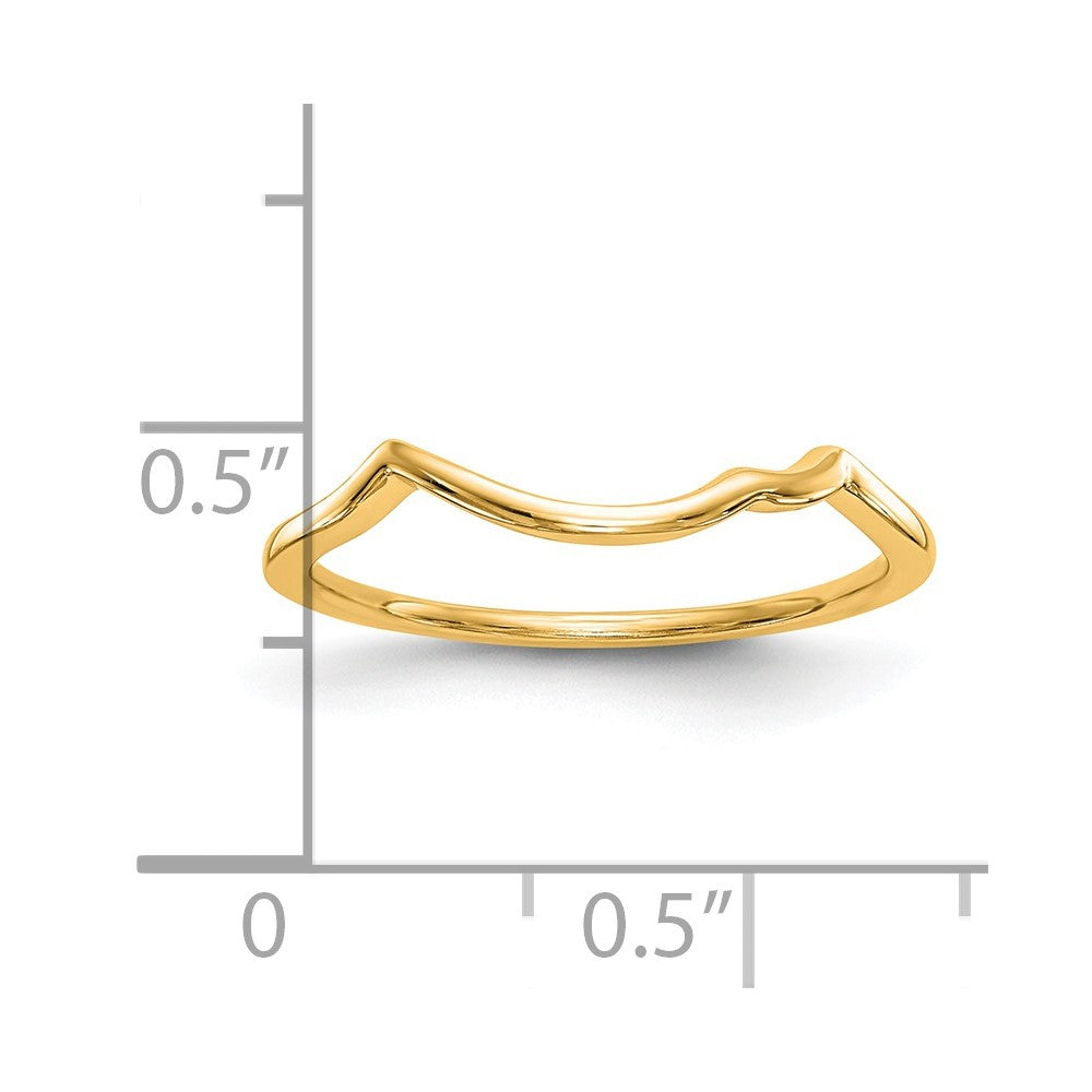 14K Yellow Gold Countour Wedding Band