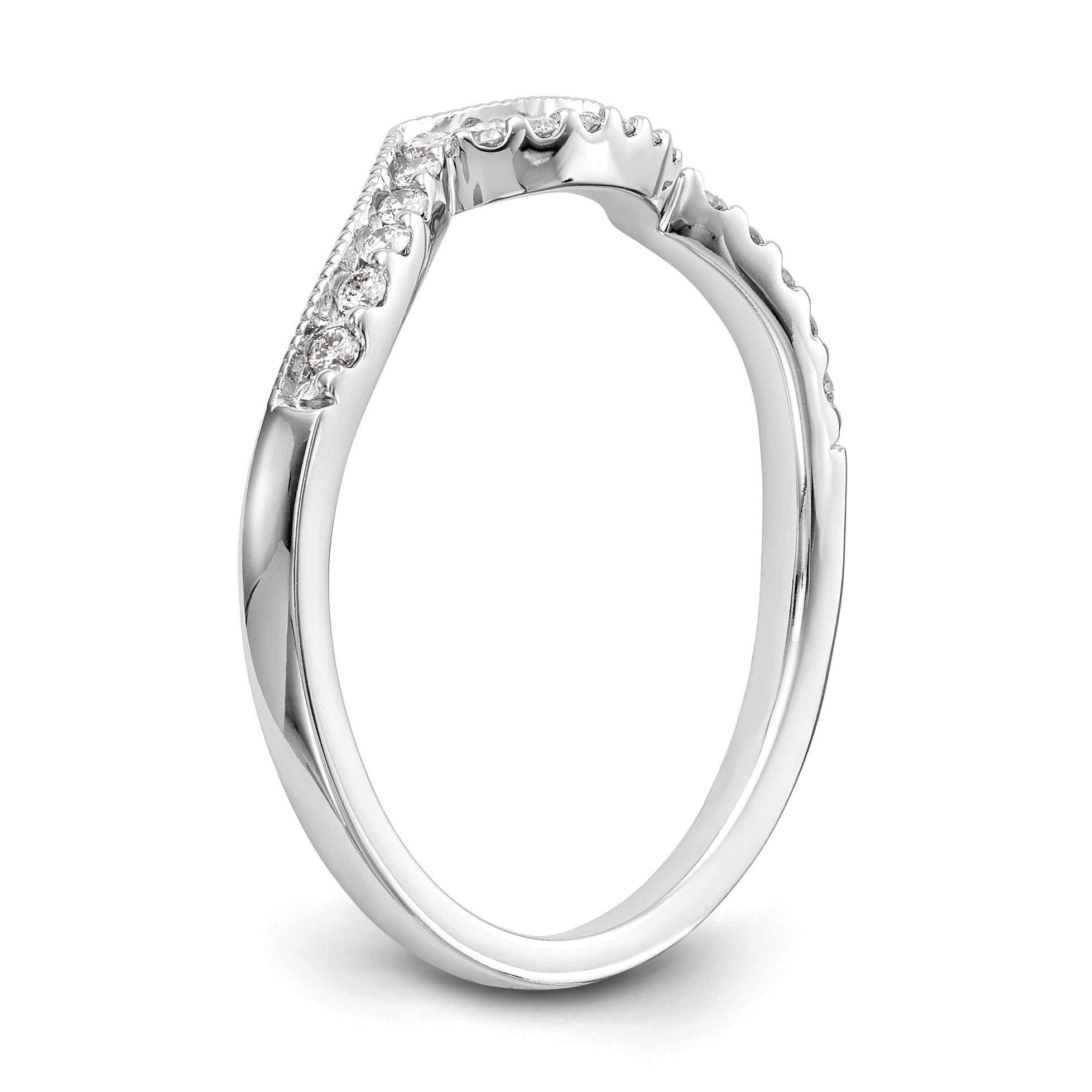 14k White Gold 1/8 Ct. Lab Grown Diamond VS/SI+ G+ Wedding Band Ring