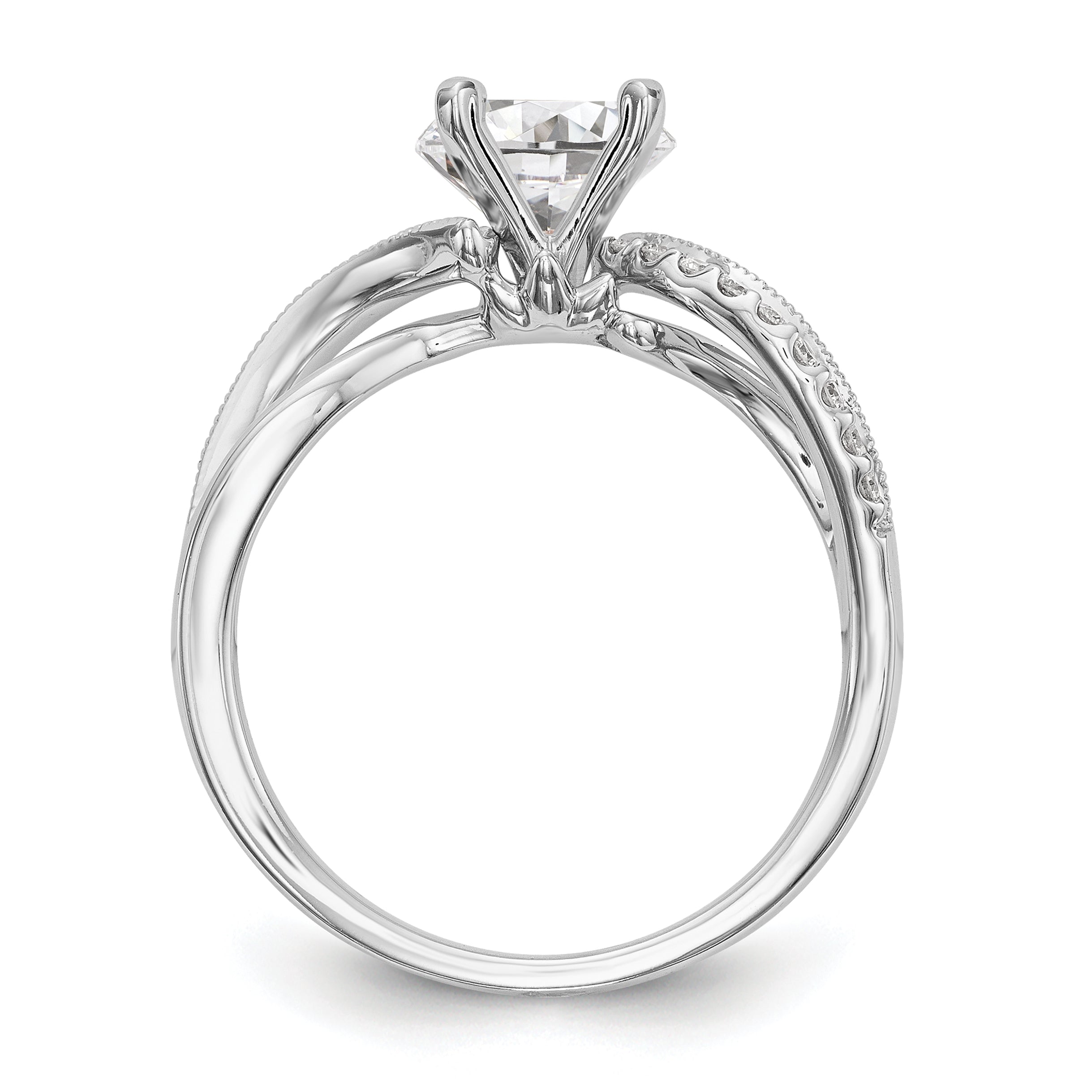 14k White Gold 1/6 Ct. Lab Grown Diamond VS/SI+ G+ Peg Set Engagment Ring