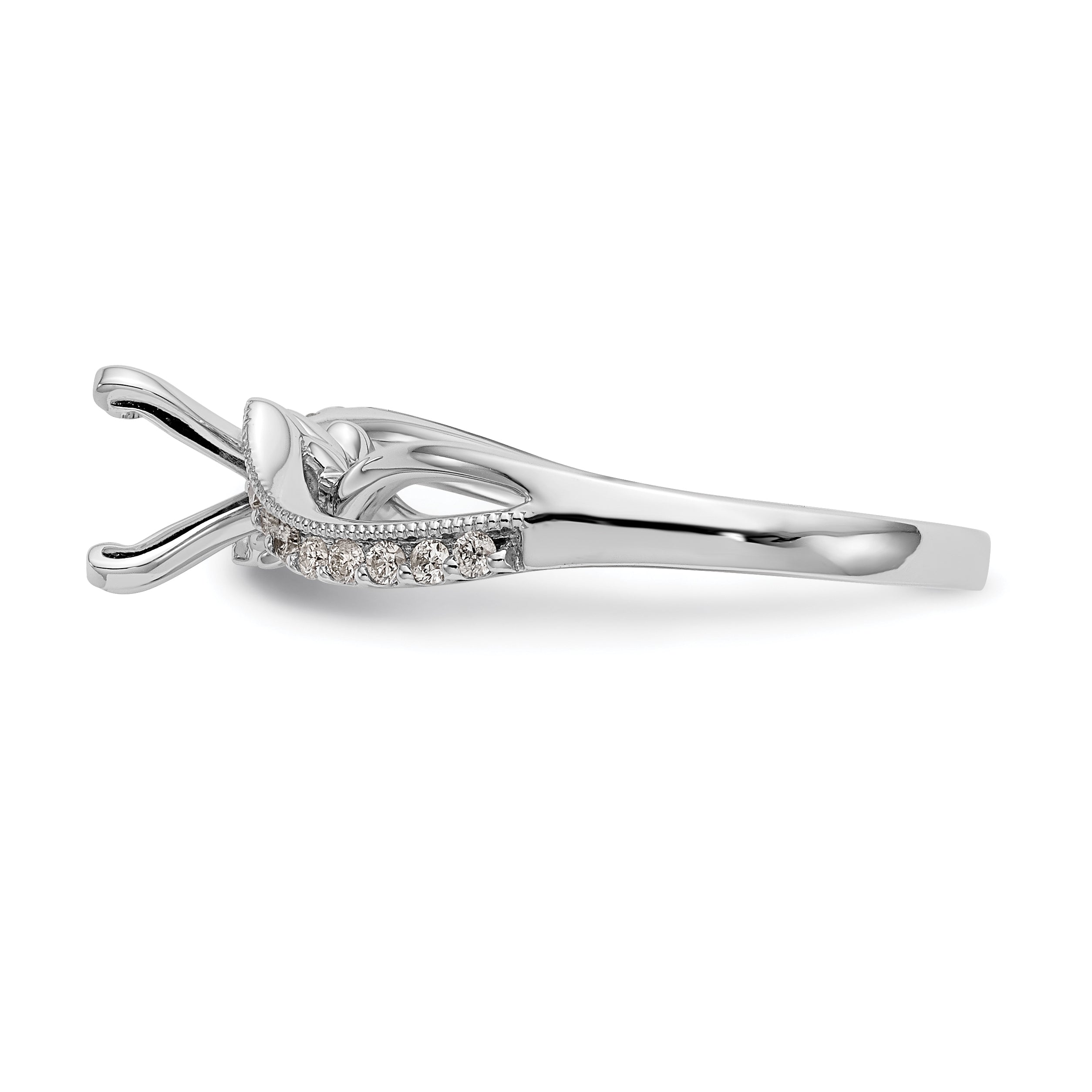 14k White Gold 1/6 Ct. Lab Grown Diamond VS/SI+ G+ Peg Set Engagment Ring