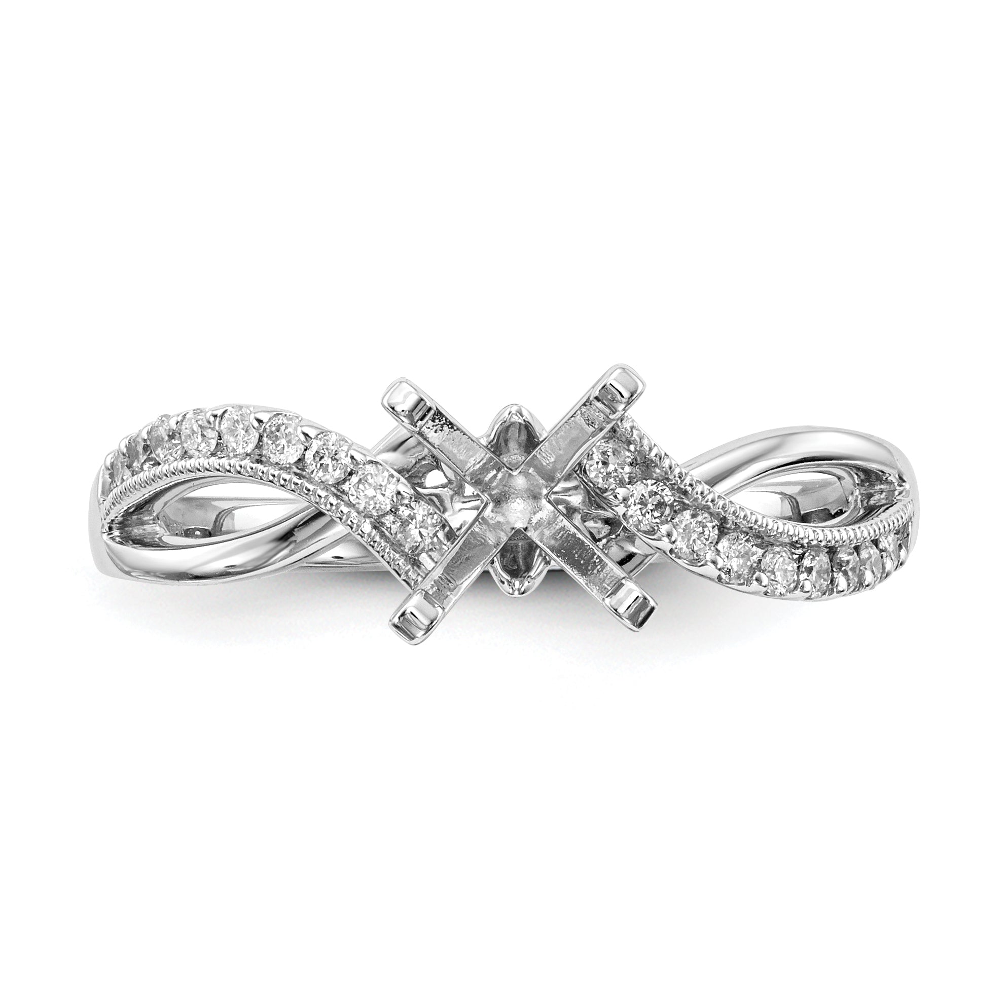 14k White Gold 1/6 Ct. Lab Grown Diamond VS/SI+ G+ Peg Set Engagment Ring
