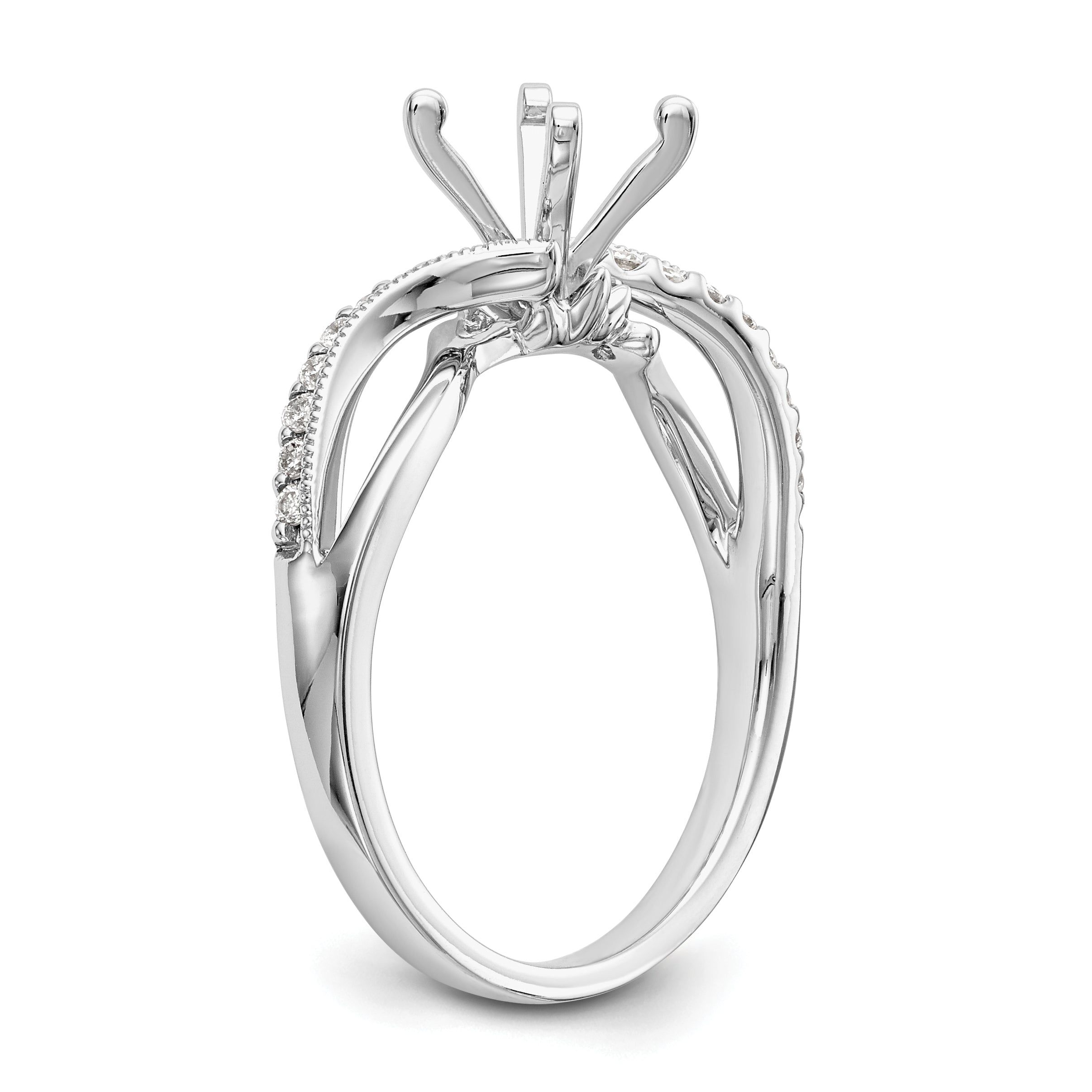 14k White Gold 1/6 Ct. Lab Grown Diamond VS/SI+ G+ Peg Set Engagment Ring