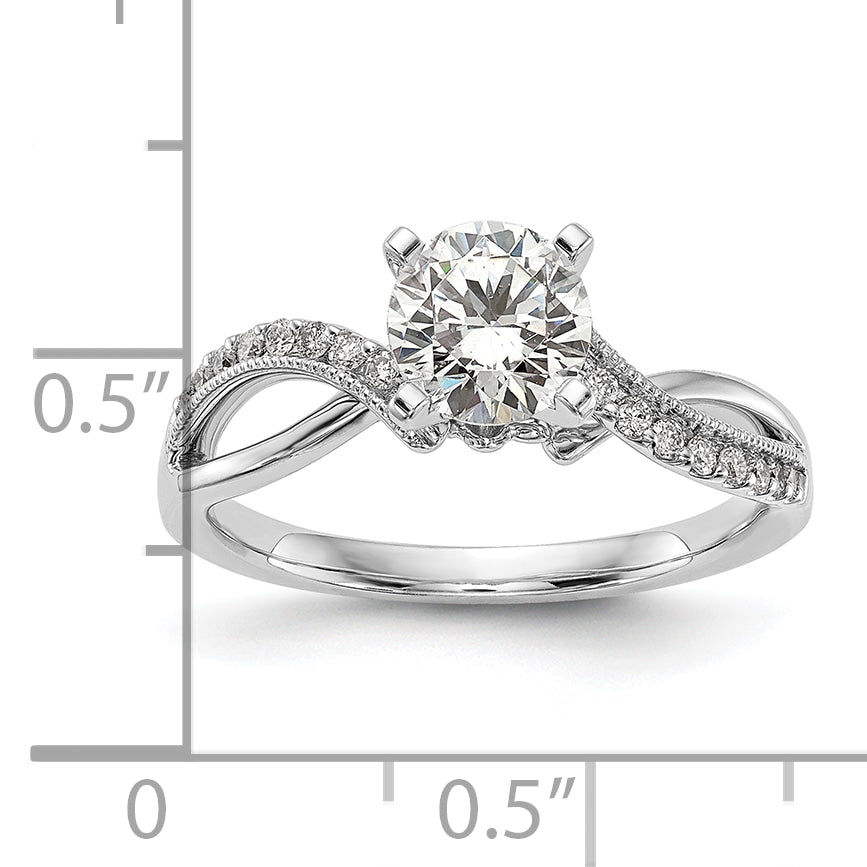 14k White Gold 1/6 Ct. Lab Grown Diamond VS/SI+ G+ Peg Set Engagment Ring