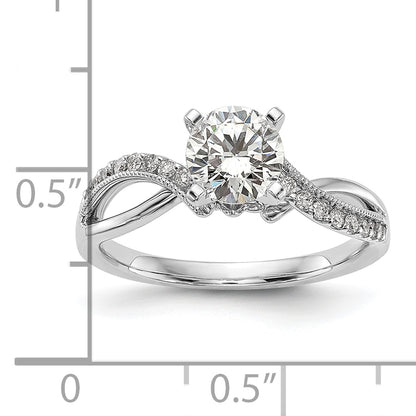 14k White Gold 1/6 Ct. Lab Grown Diamond VS/SI+ G+ Peg Set Engagment Ring
