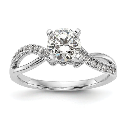 14k White Gold 1/6 Ct. Lab Grown Diamond VS/SI+ G+ Peg Set Engagment Ring