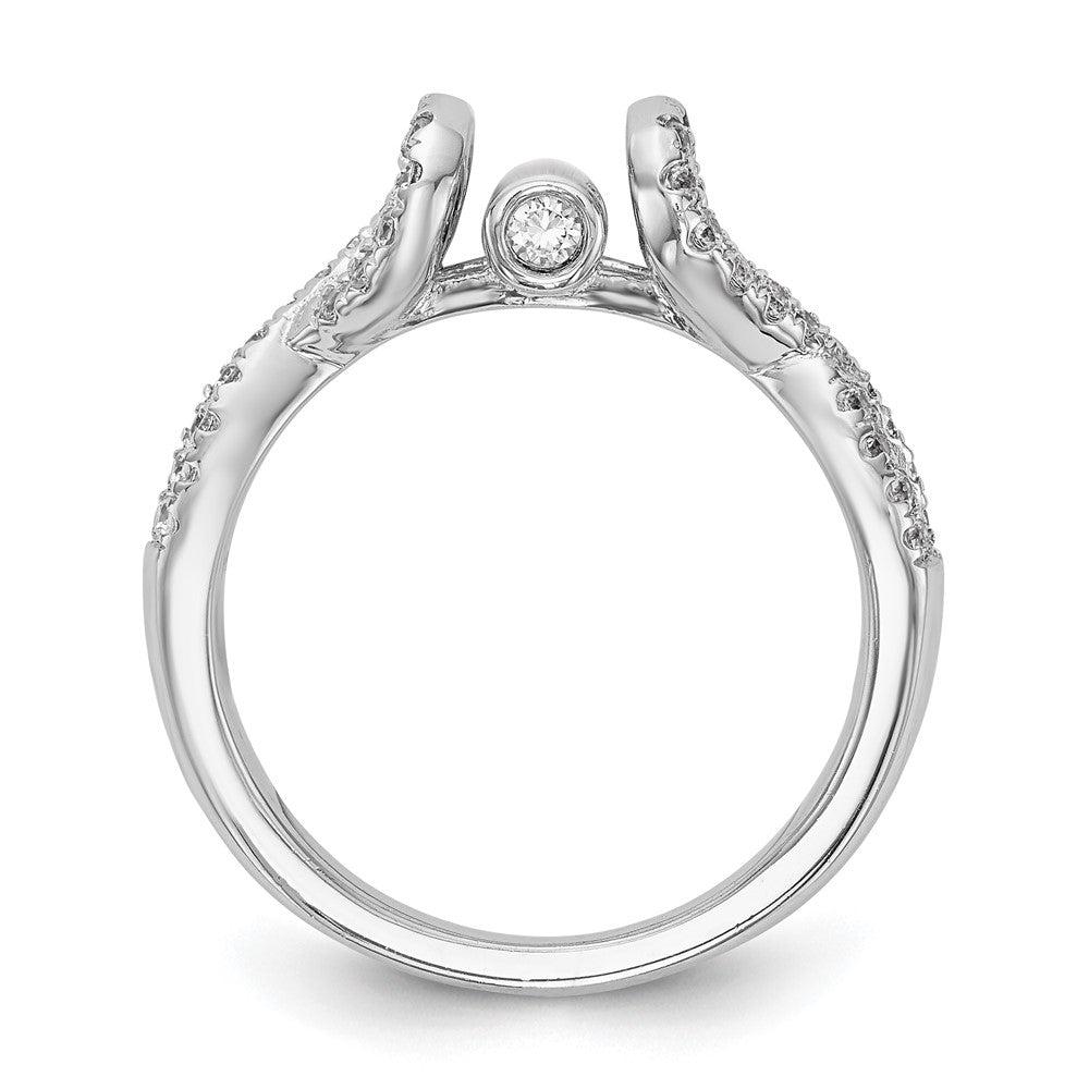 14k White Gold Peg Set Simulated Diamond Infinity Engagement Ring