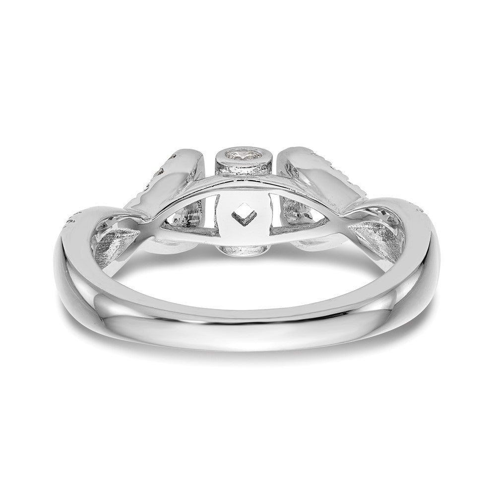 14k White Gold Peg Set Simulated Diamond Infinity Engagement Ring