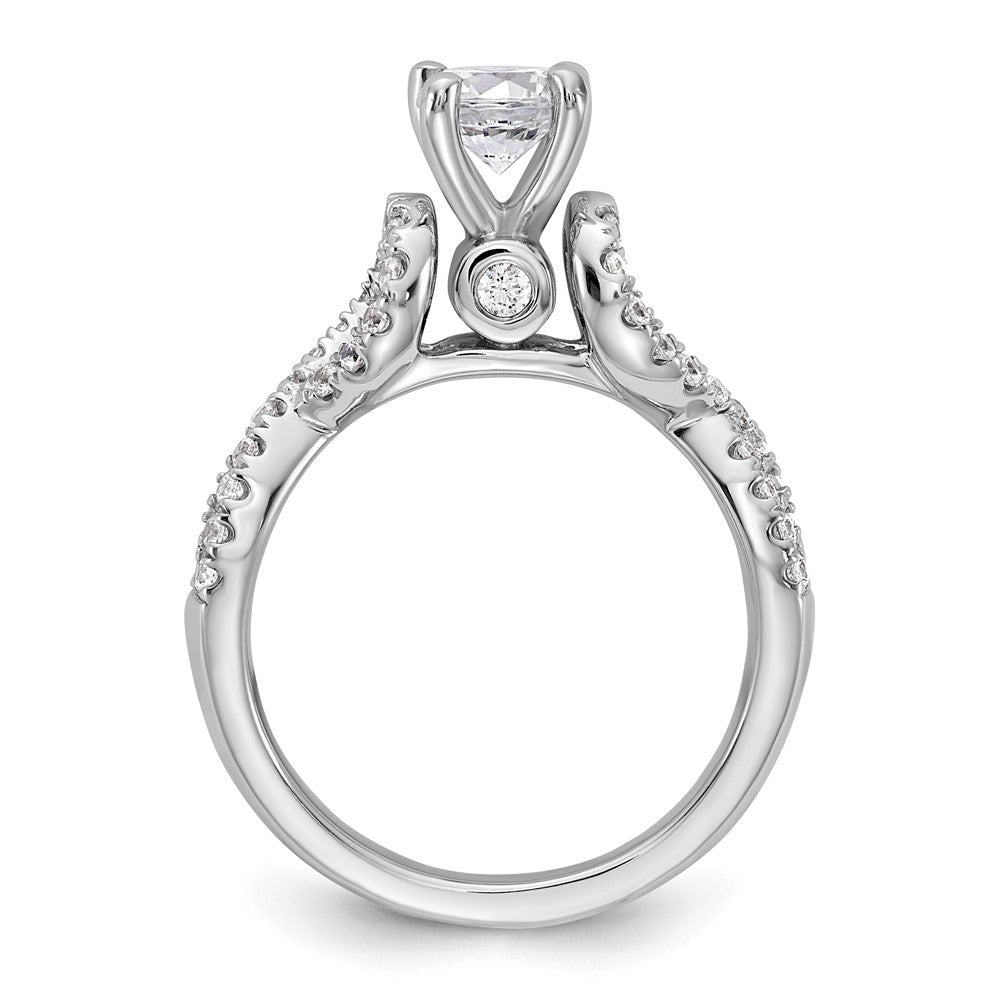 14k White Gold Peg Set Simulated Diamond Infinity Engagement Ring