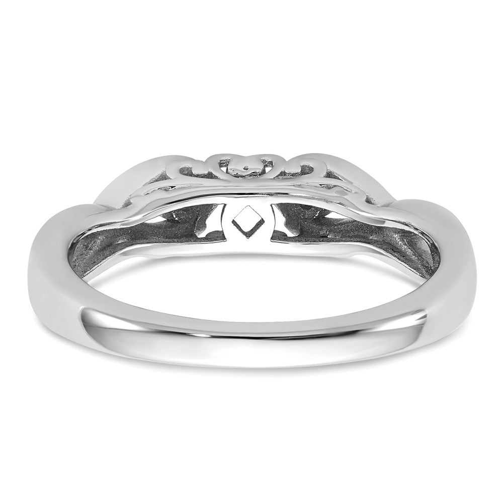 14k White Gold Peg Set Simulated Diamond Infinity Engagement Ring