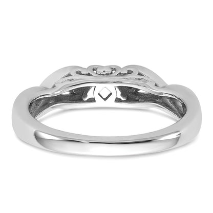 14k White Gold Peg Set Simulated Diamond Infinity Engagement Ring