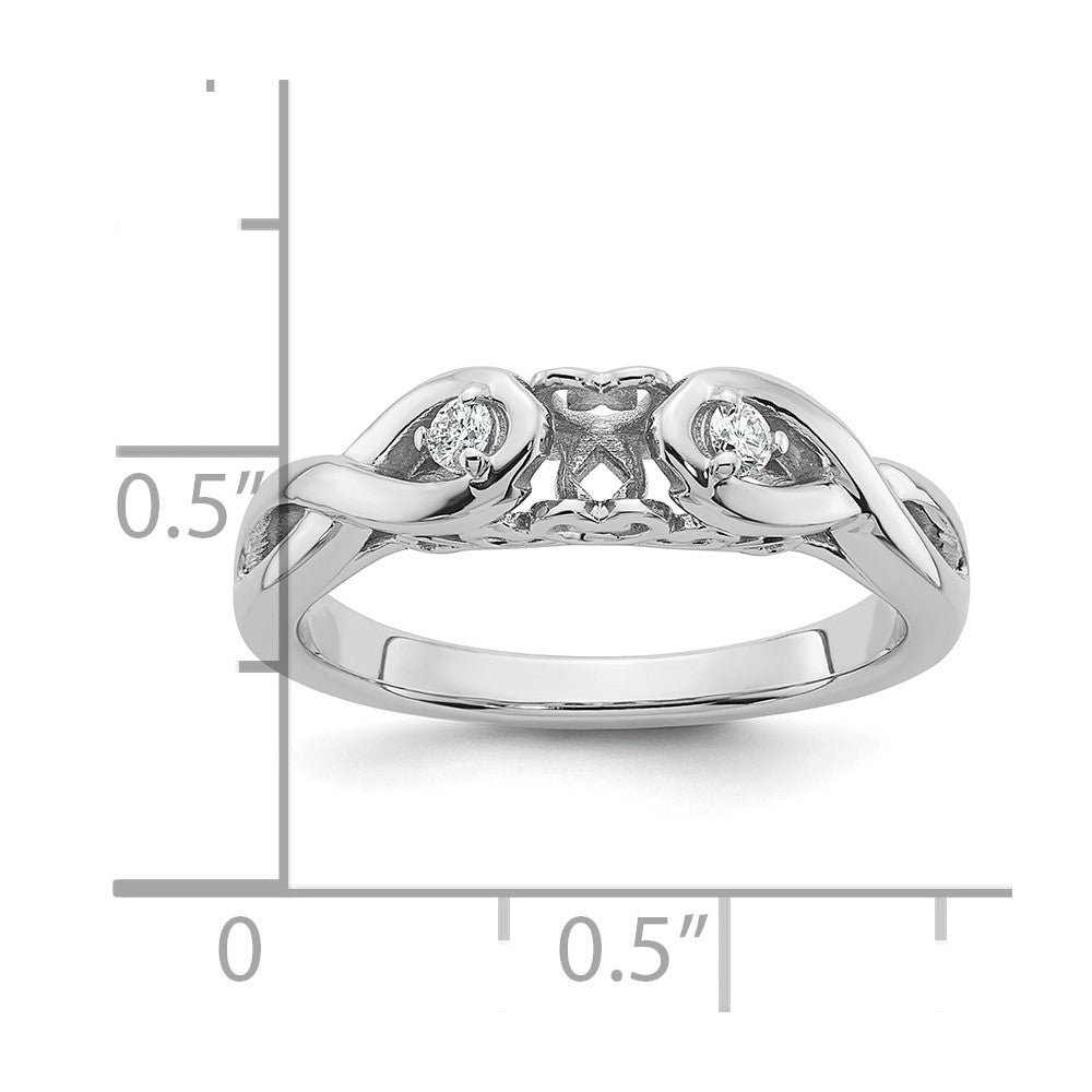 14k White Gold Peg Set Simulated Diamond Infinity Engagement Ring