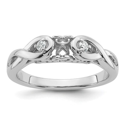 14k White Gold Peg Set Simulated Diamond Infinity Engagement Ring