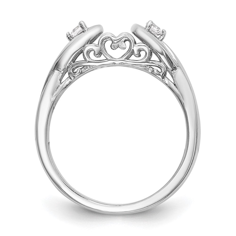 14k White Gold Peg Set Simulated Diamond Infinity Engagement Ring