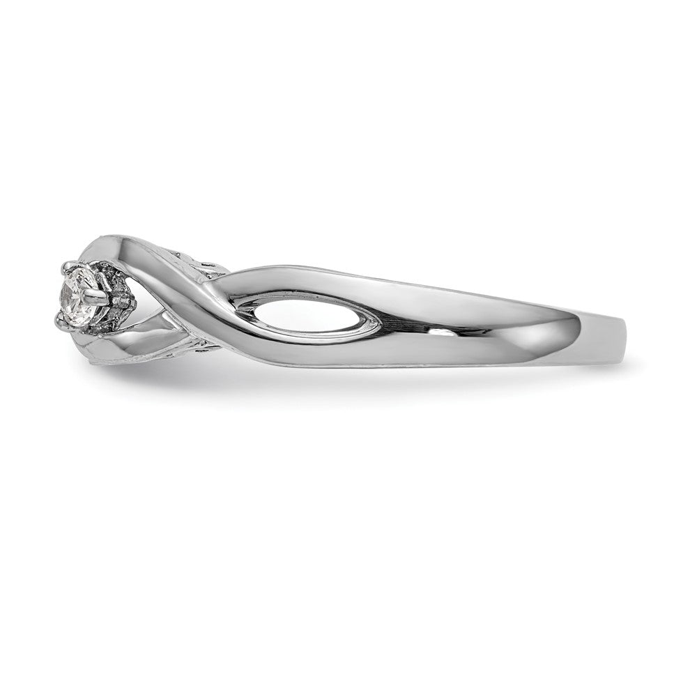 14k White Gold Peg Set Simulated Diamond Infinity Engagement Ring