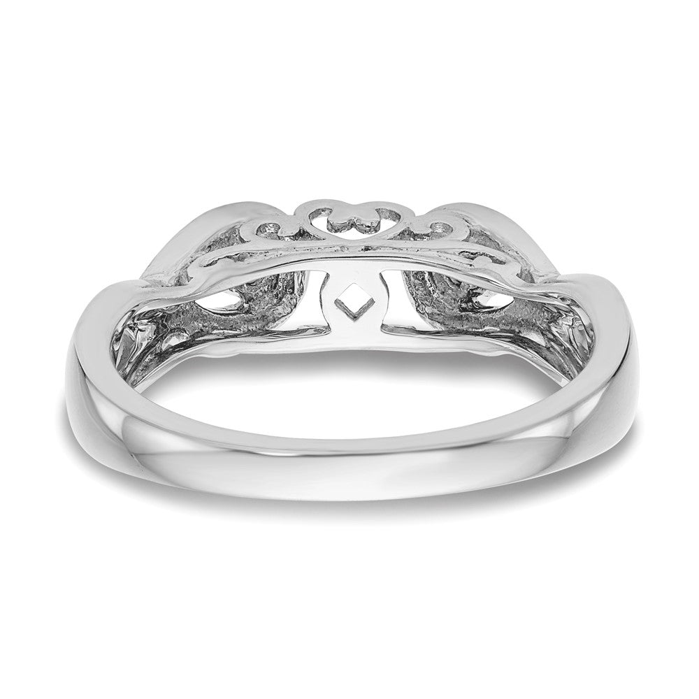 14k White Gold Peg Set Simulated Diamond Infinity Engagement Ring