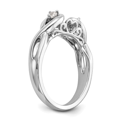 14k White Gold Peg Set Simulated Diamond Infinity Engagement Ring