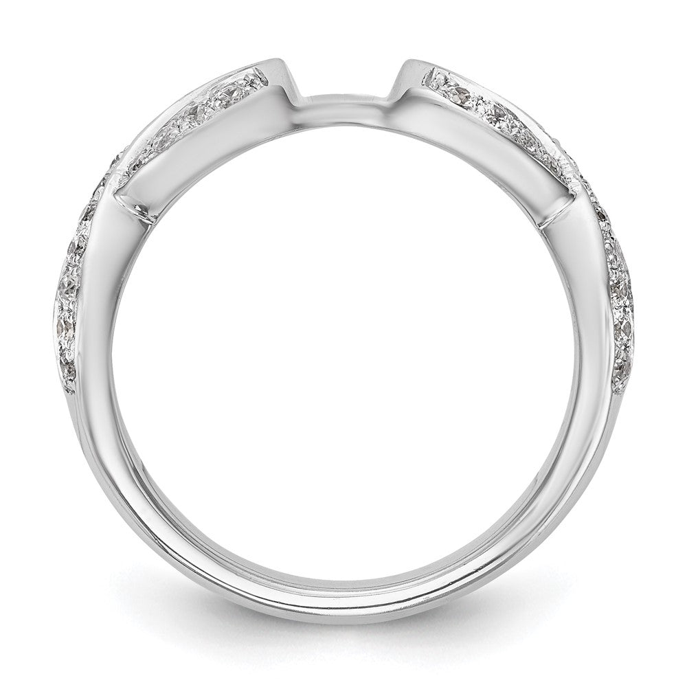 14k White Gold Peg Set Simulated Diamond Infinity Engagement Ring