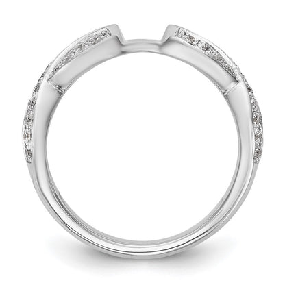14k White Gold Peg Set Simulated Diamond Infinity Engagement Ring
