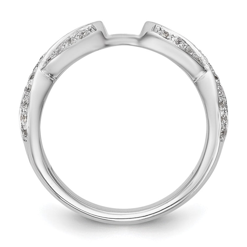 14k White Gold Peg Set Simulated Diamond Infinity Engagement Ring