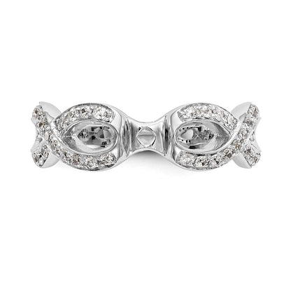 14k White Gold Peg Set Simulated Diamond Infinity Engagement Ring