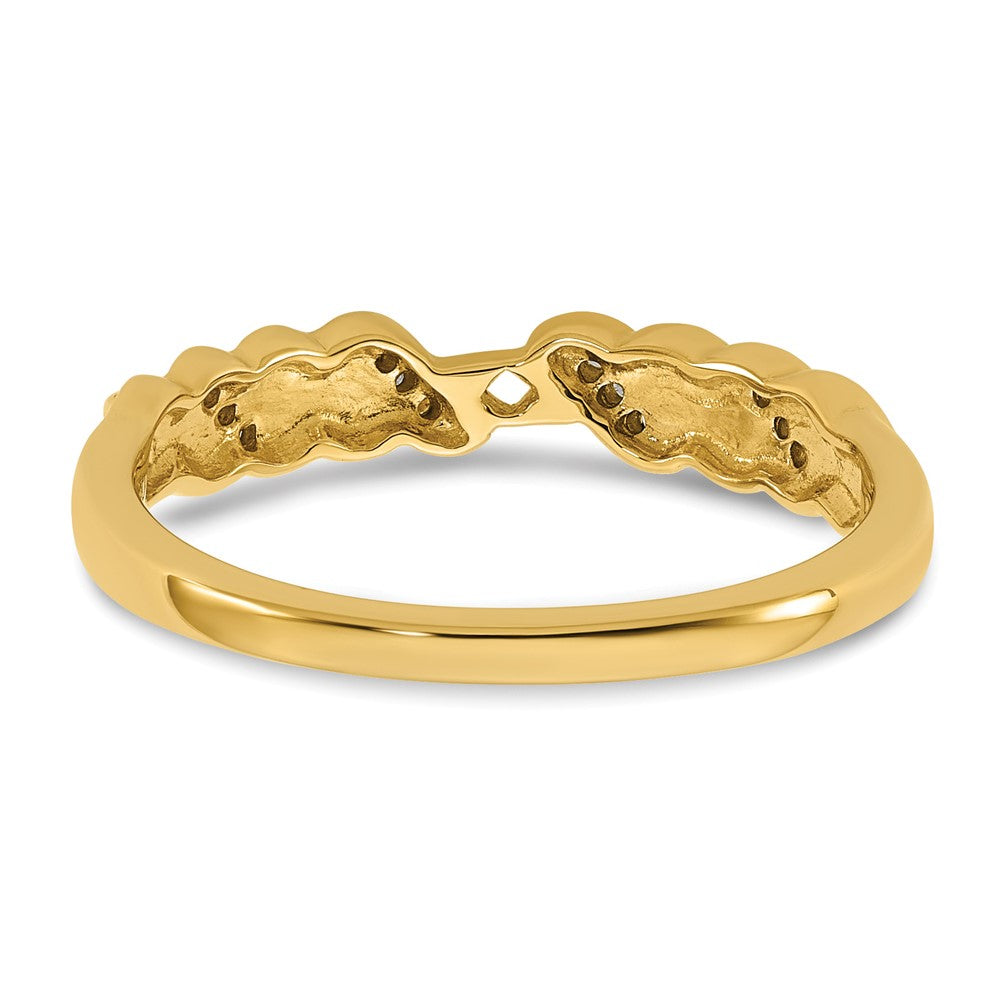 14k Peg Set Simulated Diamond Criss Cross Engagement Ring