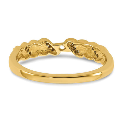 14k Peg Set Simulated Diamond Criss Cross Engagement Ring
