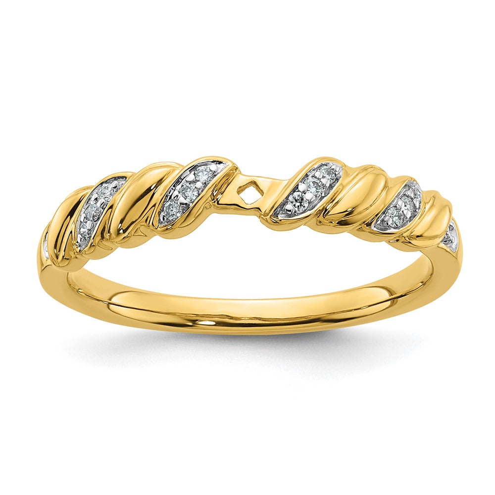 14k Peg Set Simulated Diamond Criss Cross Engagement Ring