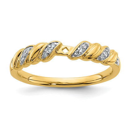 14k Peg Set Simulated Diamond Criss Cross Engagement Ring