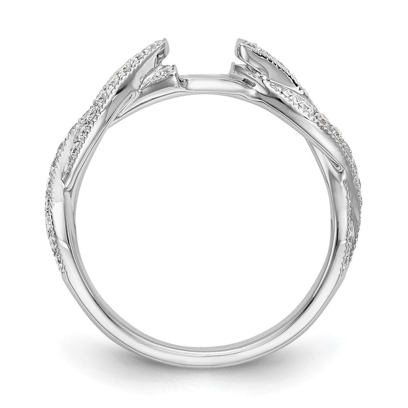 14K White Gold Criss Cross Peg Set 3/8 Carat Diamond Semi Mount Engagement Ring