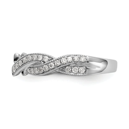 14K White Gold Criss Cross Peg Set 3/8 Carat Diamond Semi Mount Engagement Ring