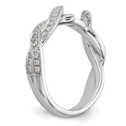 14K White Gold Criss Cross Peg Set 3/8 Carat Diamond Semi Mount Engagement Ring
