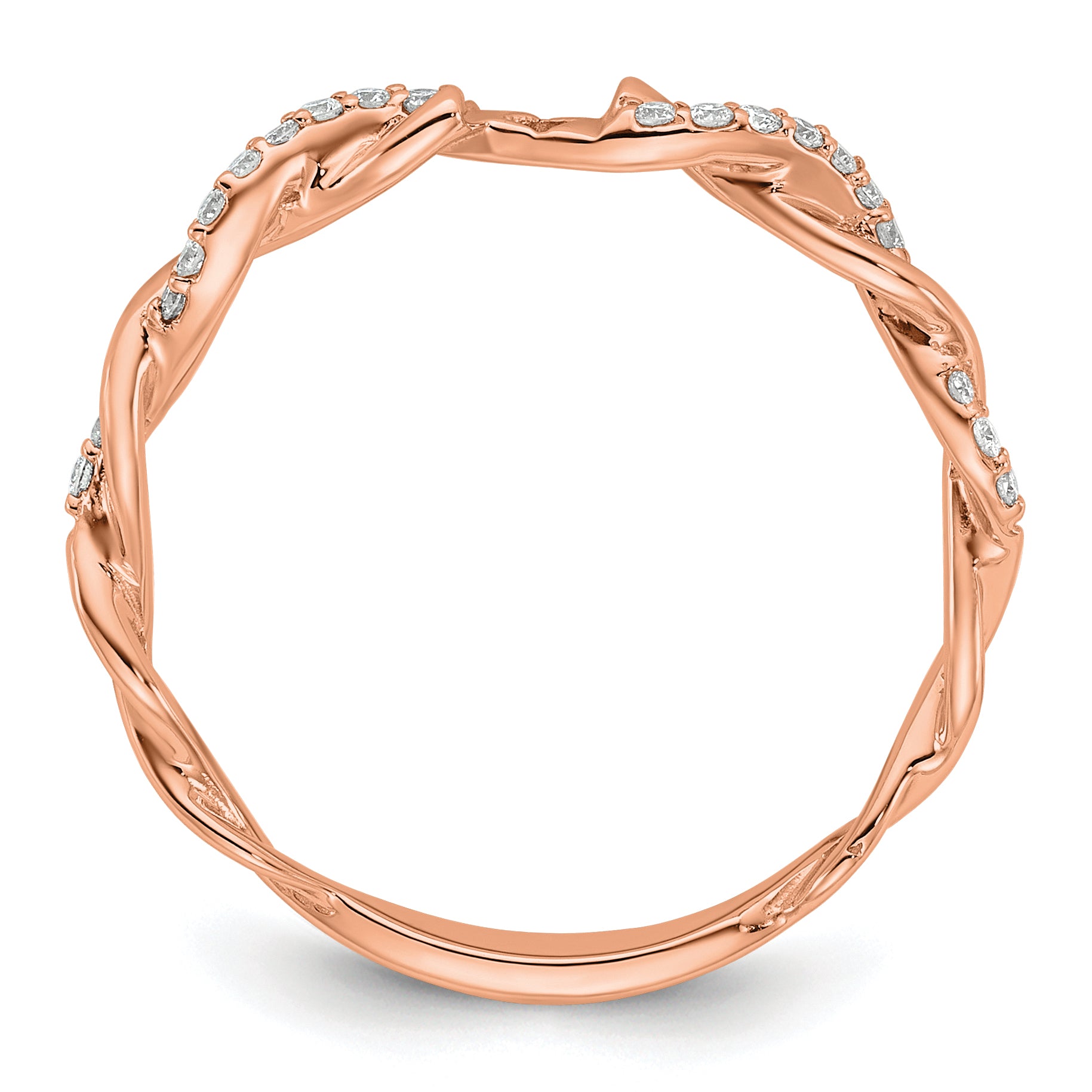 14K Rose Gold Criss Cross Peg Set 1/10 Carat Diamond Semi Mount Engagement Ring