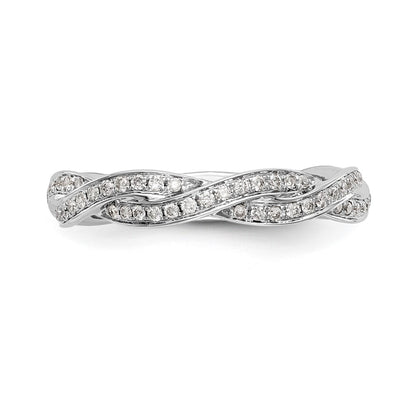 14k White Gold 3/8 Ct. Lab Grown Diamond VS/SI+ G+ Criss Cross Wedding Band Ring