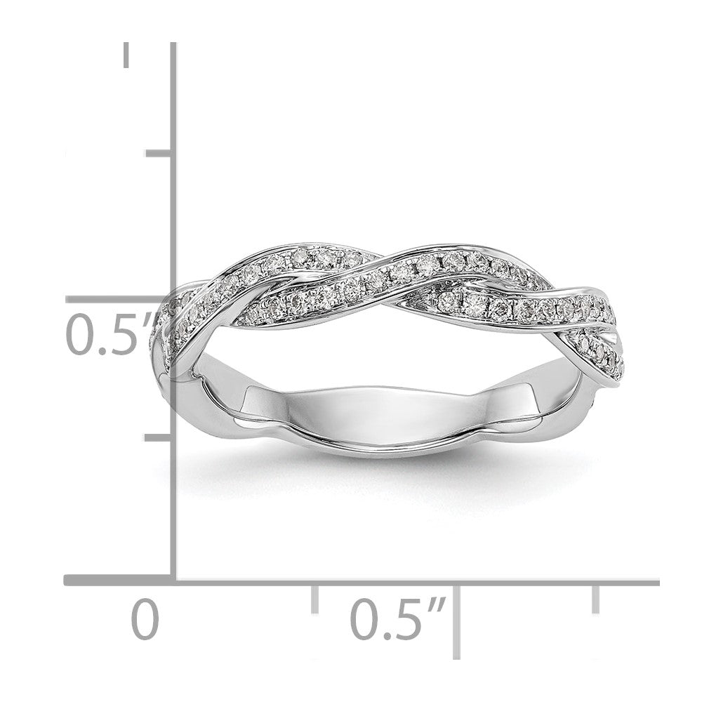 14k White Gold 3/8 Ct. Lab Grown Diamond VS/SI+ G+ Criss Cross Wedding Band Ring