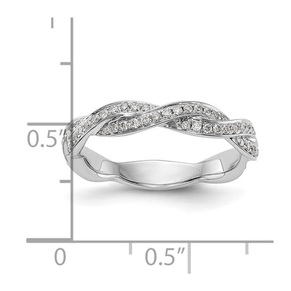 14k White Gold 3/8 Ct. Lab Grown Diamond VS/SI+ G+ Criss Cross Wedding Band Ring
