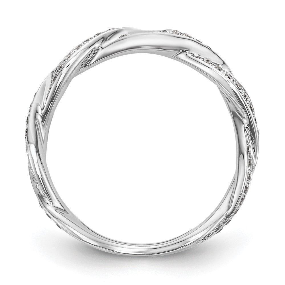 14k White Gold 1/3 Ct. Lab Grown Diamond VS/SI+ G+ Peg Set Criss Cross Engagement Ring