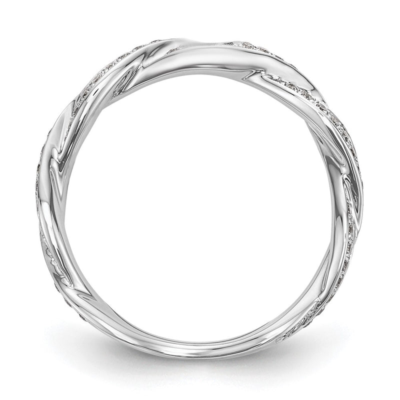 14K White Gold Criss Cross Peg Set 3/8 Carat Diamond Semi Mount Engagement Ring