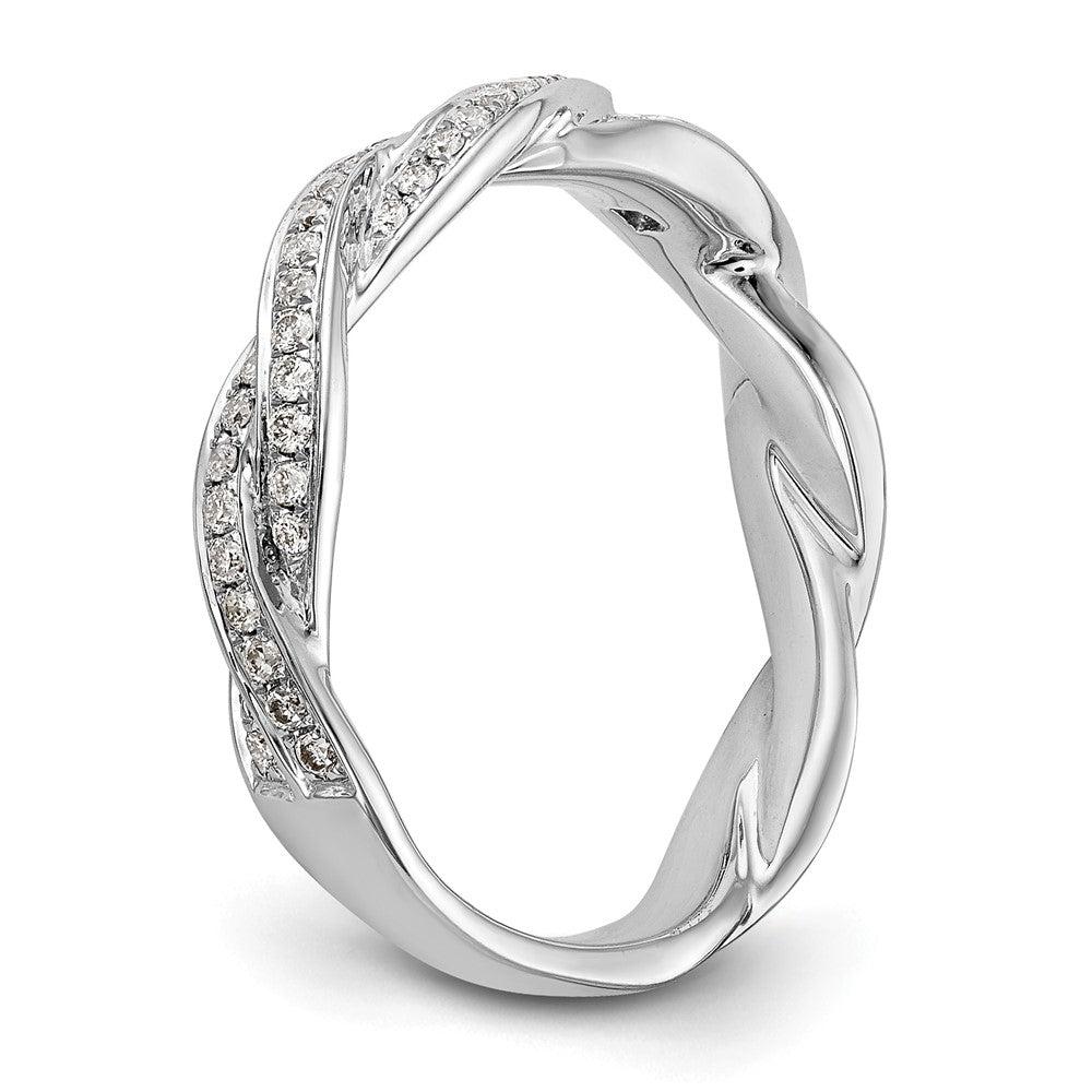 14K White Gold Criss Cross Peg Set 3/8 Carat Diamond Semi Mount Engagement Ring