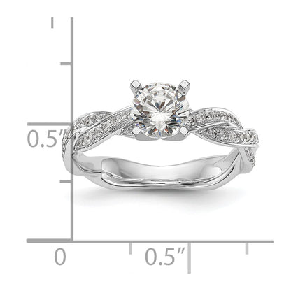 14k White Gold 1/3 Ct. Lab Grown Diamond VS/SI+ G+ Peg Set Criss Cross Engagement Ring