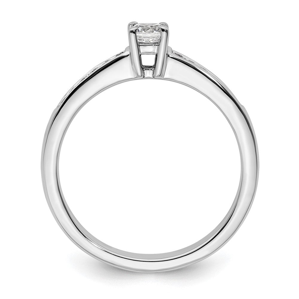 14K White Gold Simulated Diamond Engagement Ring