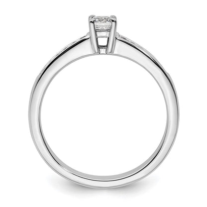14K White Gold Simulated Diamond Engagement Ring