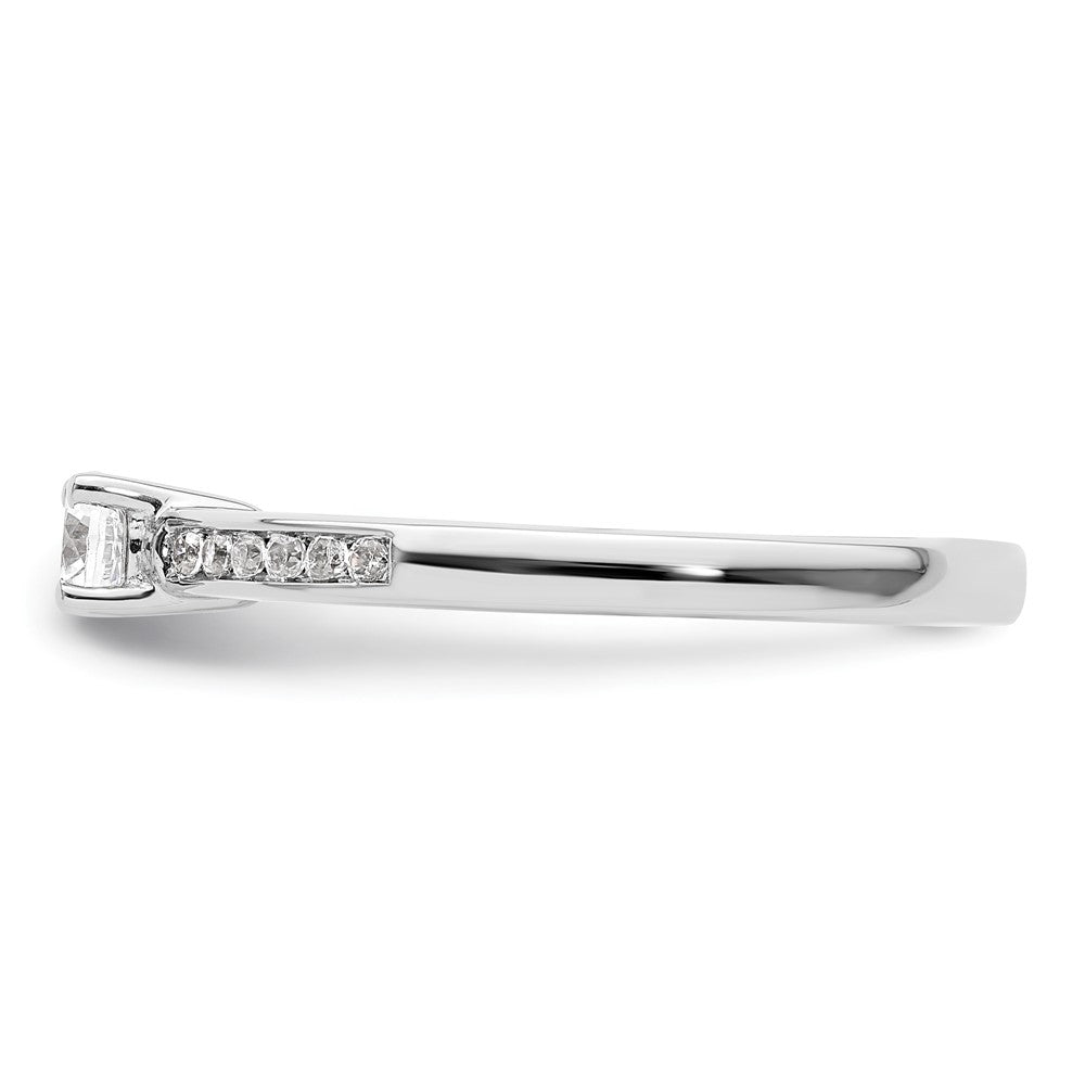 14K White Gold Simulated Diamond Engagement Ring