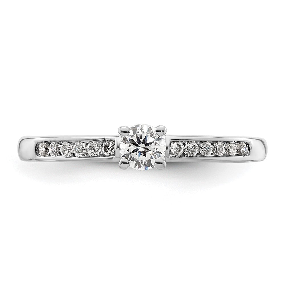 14K White Gold Simulated Diamond Engagement Ring