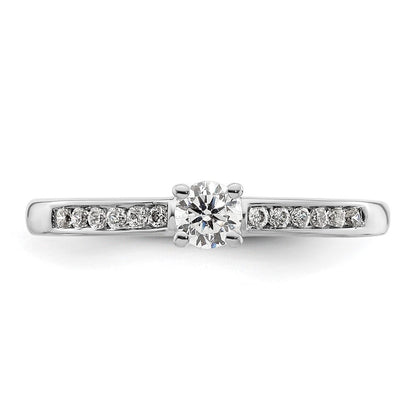 14K White Gold Simulated Diamond Engagement Ring